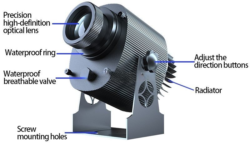 GOBO Set voor aluminiumlegering, optiek, conisch, snoot, 8 x gobo's, grafische kaarten, metalen platen met holle patronen, voor speciale kunst, rekwisieten, fotografie, voor GOBO projector, Bowens