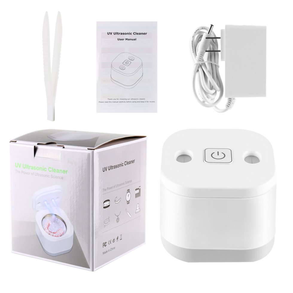 Denture Cleaner 45kHz Ultrasonic U-V Denture sonic retainer cleaner 360° Deep Cleaning