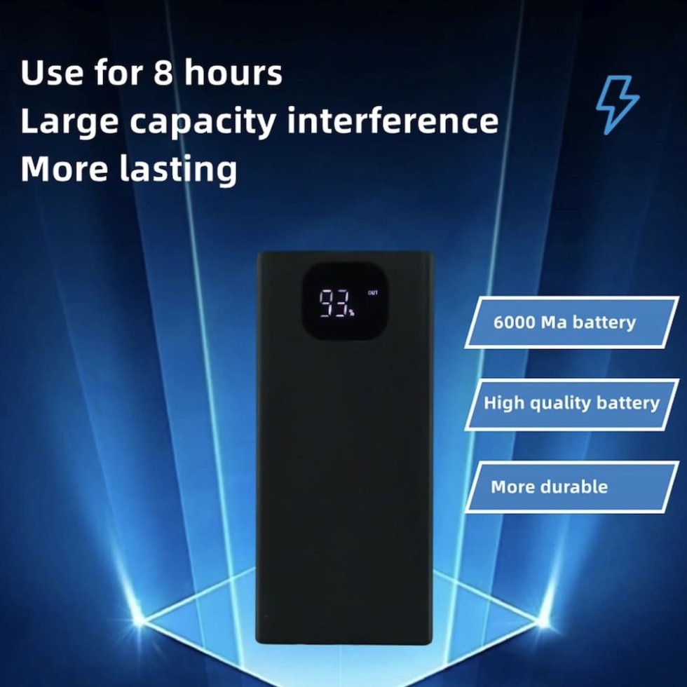 Brouilleur Anti-Enregistrement Ultrasonique Portable - Portée 1 à 6 M, Batterie 8000mAh - Pour Réunions Sécurisées