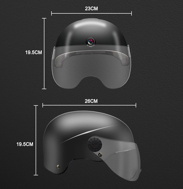 Kamera na prilbe - duálna 1080P a 720P s WiFi P2P smart prilba + AI hlasový asistent + G senzor