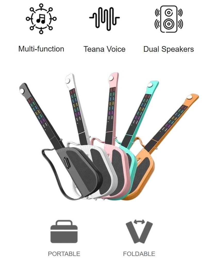 无弦电子吉他– 可折叠智能吉他，内置DSP和15W立体声扬声器| Cool Mania