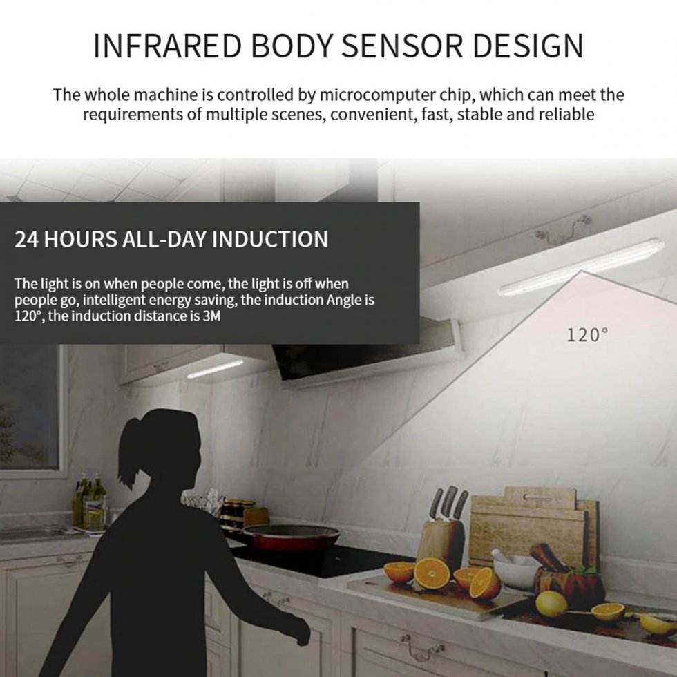 UV light sanitizer with motion sensor - White LED + UVC sterilization LED