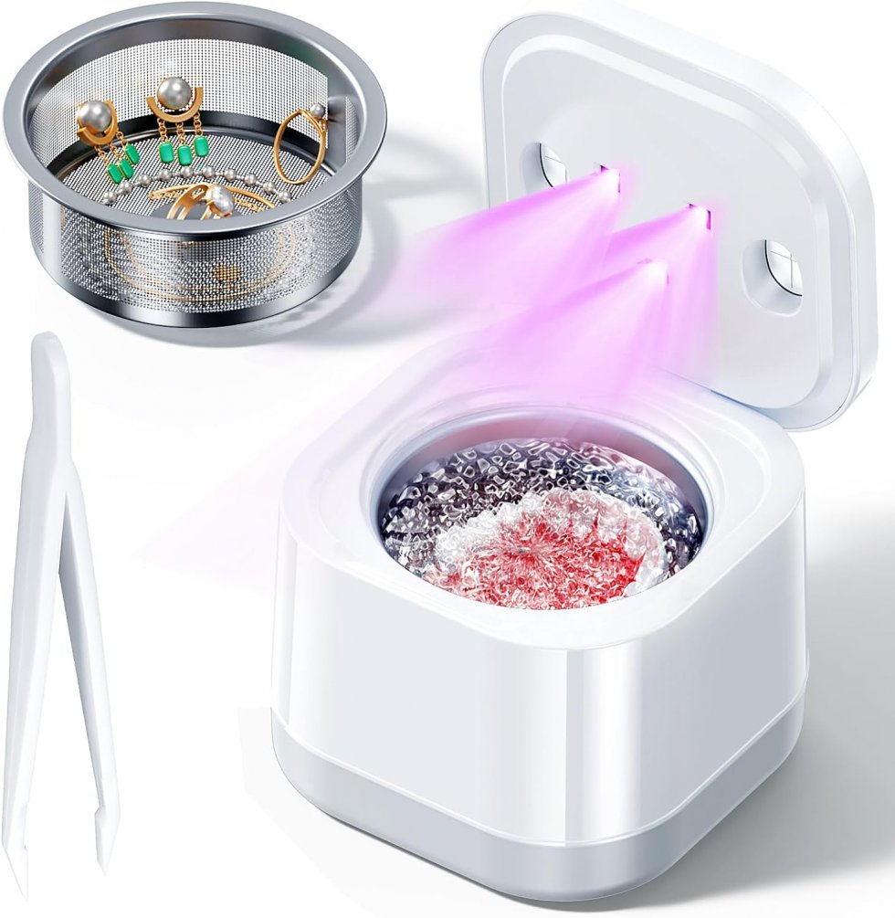 Denture Cleaner 45kHz Ultrasonic U-V Denture sonic retainer cleaner 360° Deep Cleaning