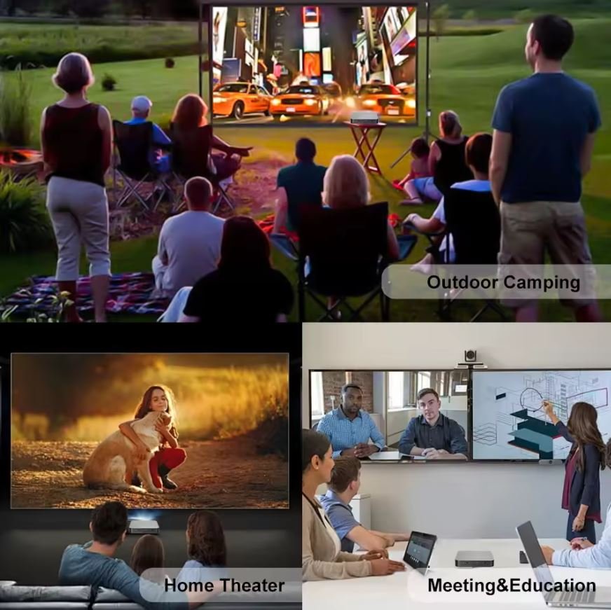ミニプロジェクター ポータブル 屋外用 SMART Wi-Fi 4K LED + Android