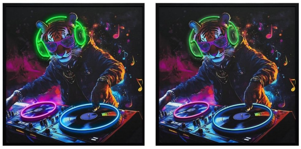 DJ Tiger – Modern Pop Art LED Wall Art Decor – 83 × 83 cm | Cool Mania