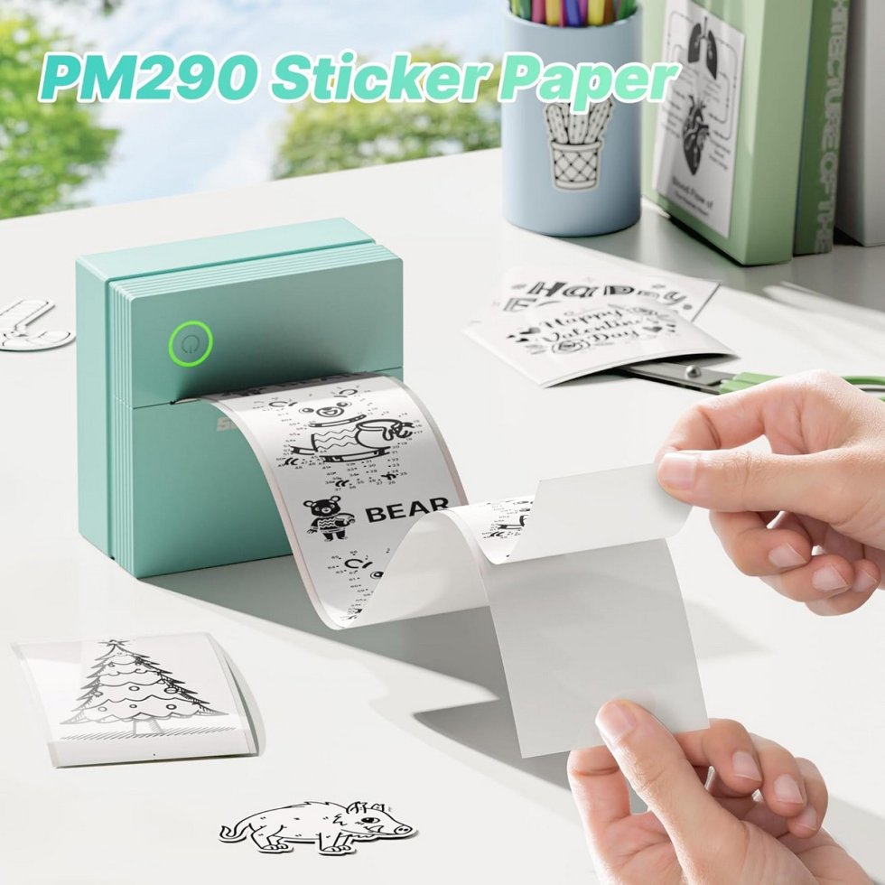 Thermal paper for mini printer self adhesive - 3 rolls refill (54mm x 3 ...