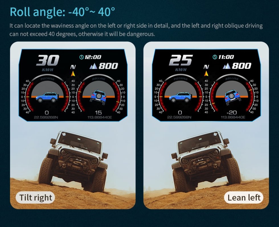Car on board computer HUD display 3,5" - Multifunctional sports Accelerometer Display