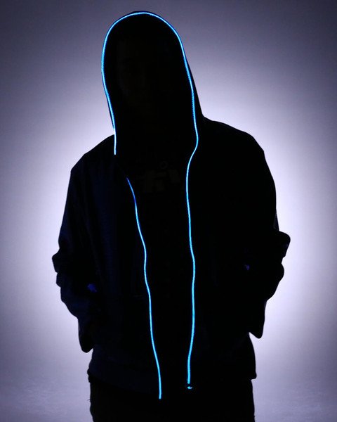 LED sweatshirt with headphones - Blue | Cool Mania