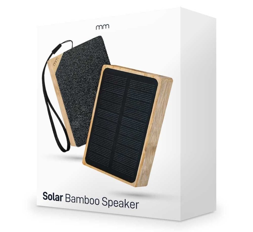 Bamboo speaker bluetooth - solar powered 3W speakers