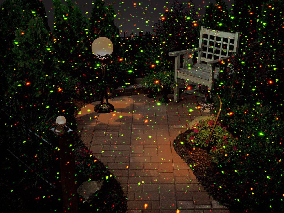 屋外用レーザー ライト プロジェクター - カラフルなドット + 移動効果