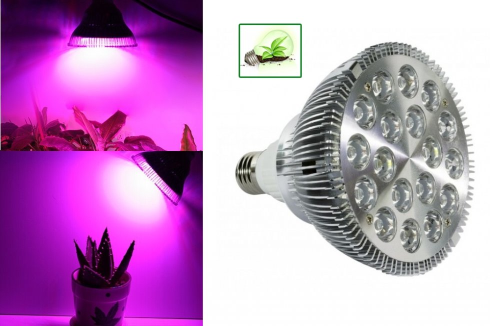 54W LED Pflanzen Lampe Leuchte Grow Plant Light Full Spectrum 18x3W 380-840nm 